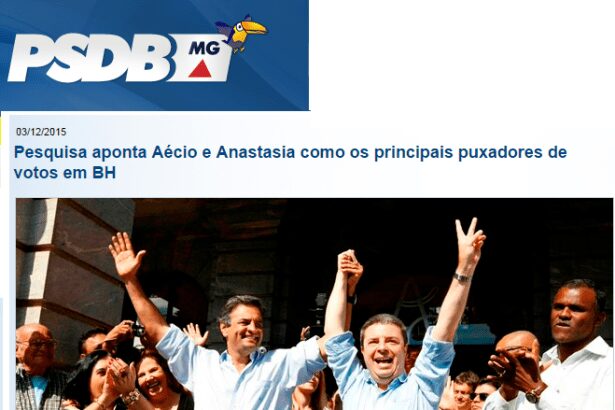 PSDB-MG divulga pesquisa que aponta Aécio e Anastasia como os principais puxadores de votos em BH