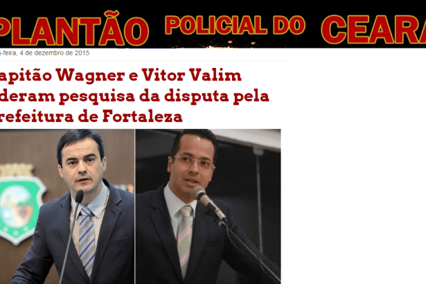 Blog Plantão Policial do Ceará divulga pesquisa de intenção de voto para Eleições Municipais de Fortaleza/ CE