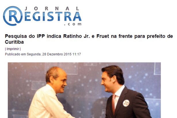 Jornal Registra divulga pesquisa sobre as intenções de voto dos curitibanos para as próximas eleições municipais