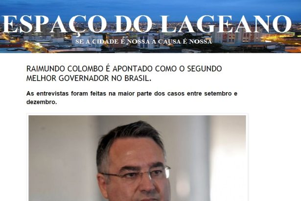 Espaço do Lageano divulga pesquisa sobre a popularidade do governador Raimundo Colombo