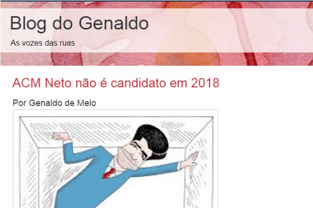 Blog do Geraldo comenta pesquisa sobre a popularidade do prefeito ACM Neto