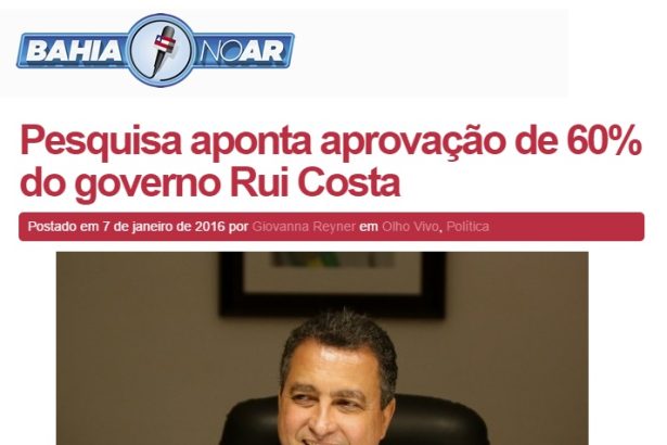 Bahia no Ar divulga pesquisa sobre a popularidade dos governadores