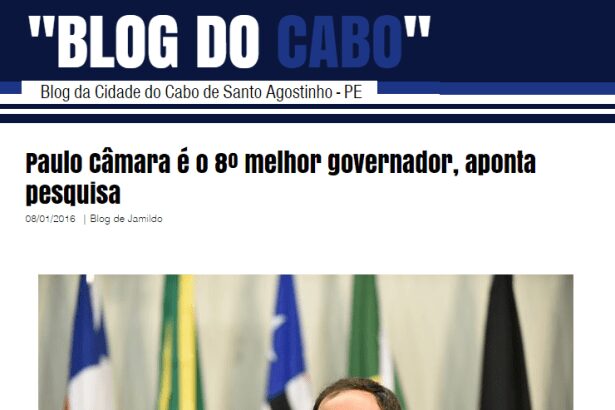 Blog do Cabo divulga pesquisa que aponta o governador Paulo Câmara como o oitavo melhor avaliado do Brasil