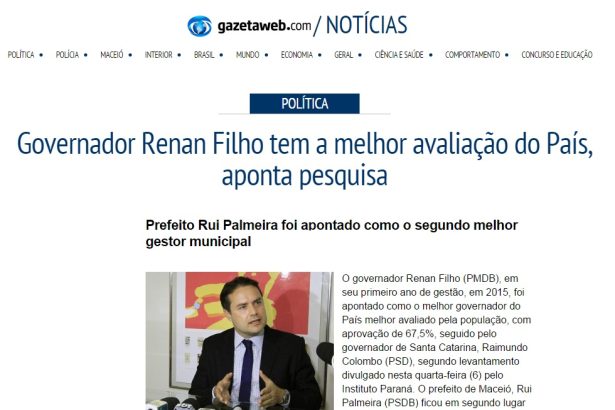 GazetaWeb divulga pesquisas sobre a avaliação dos prefeitos e governadores