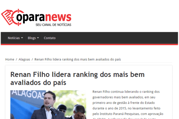 Portal Pará News divulga pesquisa sobre a avaliação dos governadores de 13 estados brasileiros