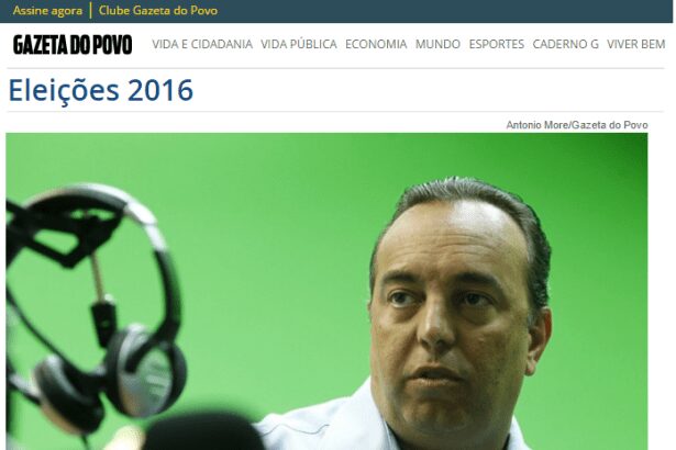 Jornal Gazeta Do Povo divulga pesquisa sobre os candidatos a Prefeito da cidade de Curitiba /PR