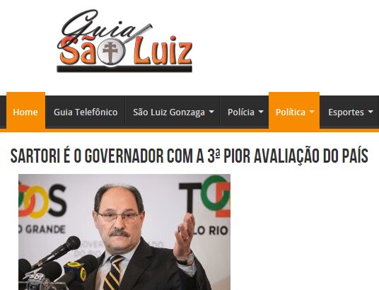 Guia São Luiz comenta pesquisa sobre a popularidade do Governador do Rio Grande do Sul