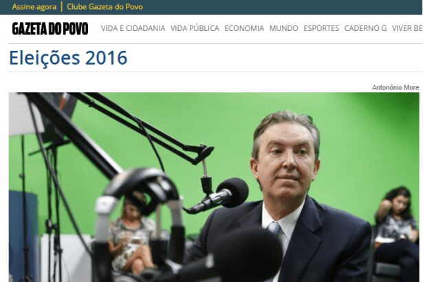 Jornal Gazeta Do Povo divulga pesquisa sobre os candidatos a Prefeito da cidade de Curitiba /PR