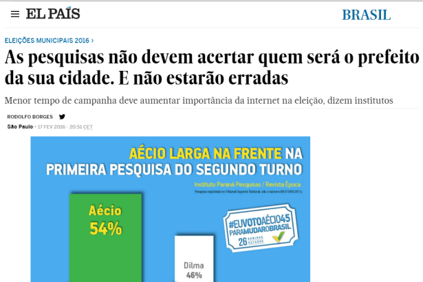 El País - Brasil comenta pesquisa e os resultados das Eleições