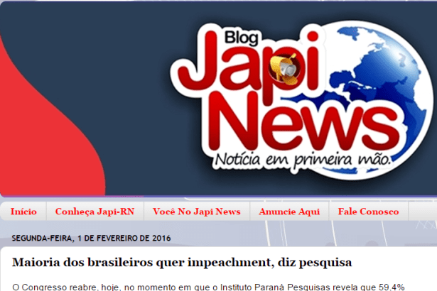 Blog Japi News comenta pesquisa sobre a popularidade da Presidente Dilma Rousseff