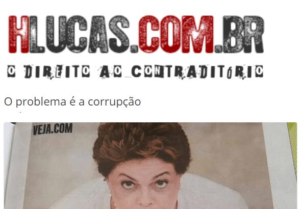 Blog HLucas comenta pesquisa sobre o principal motivo das manifestações contra a Presidente Dilma Rousseff