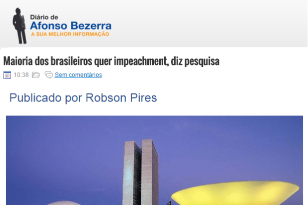 Blog Diário de Afonso Bezerra comenta pesquisa sobre a popularidade da Presidente Dilma Rousseff