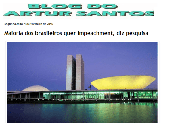Blog Do Artur Santos comenta pesquisa sobre a popularidade da Presidente Dilma Rousseff