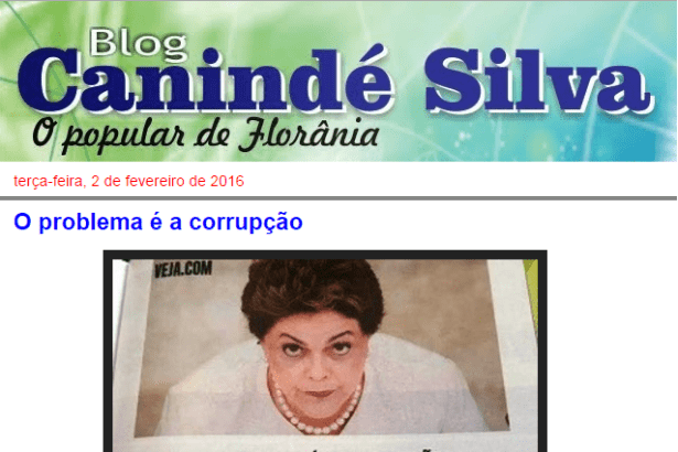 Blog Canindé Silva comenta pesquisa sobre o principal motivo das manifestações contra a Presidente Dilma Rousseff
