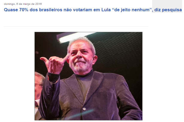 Blog Tomás Trindade divulga pesquisa sobre a popularidade do Ex-Presidente Lula