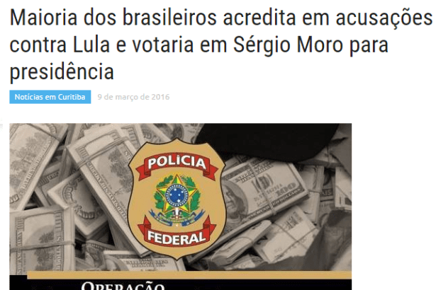 Curitiba Digital divulga pesquisa sobre a Operação Lava Jato e as denúncias sofridas pelo ex-Presidente Lula