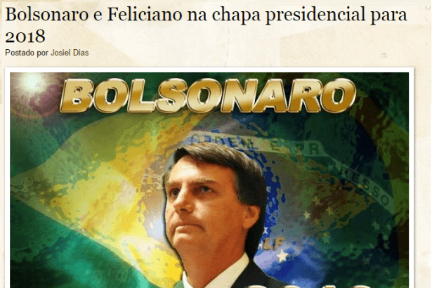 Blog Do Josiel Dias Comenta pesquisa sobre o Deputado Bolsonaro