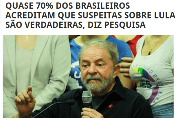 Blog Do Walterley Kuhin divulga pesquisa sobre as denúncias sofridas pelo Ex-Presidente Lula