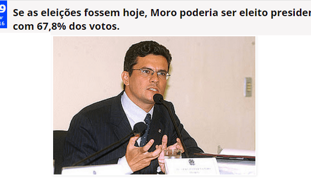 Blog Uniserra News divulga pesquisa sobre a popularidade do Juiz Sérgio Moro