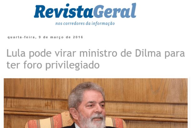 Revista Geral divulga pesquisa sobre o Ex-Presidente Lula