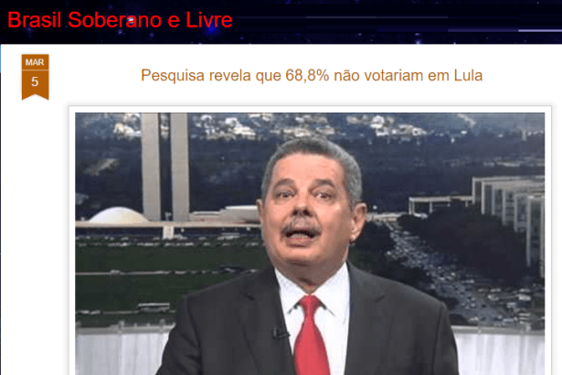 Blog Brasil Soberano E Livre divulga pesquisa sobre o Ex-Presidente Lula