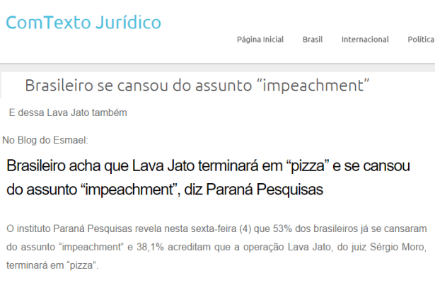 ComTexto Jurídico comenta sobre o Impeachment e manifestações