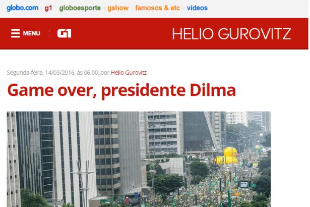 Helio Gurovitz - Globo.com divulga pesquisa sobre a opinião dos manifestantes do dia 13 de março