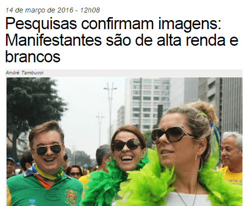 Blog Tony Rios Notícias comenta pesquisa realizado durante a manifestação do dia 13 de março