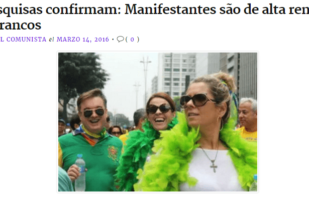 El Comunista comenta pesquisa realizado durante a manifestação do dia 13 de março