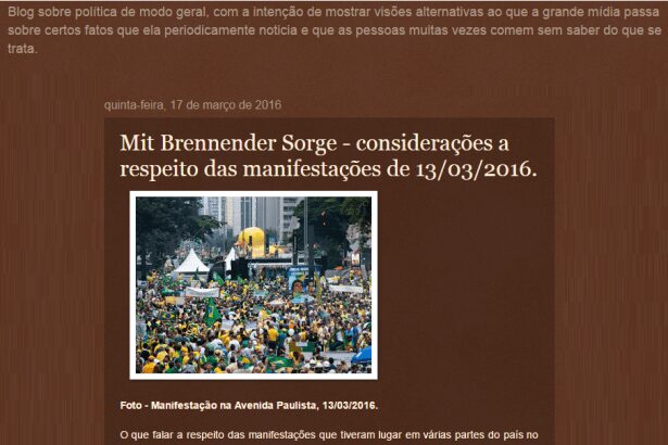 Blog Resistência Terceiro Mundista comenta pesquisa realizada durante a manifestação do dia 13 de março em São Paulo
