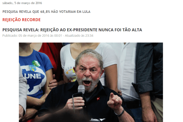 Blog Expressão Única divulga pesquisa sobre a popularidade do Ex-Presidente Lula
