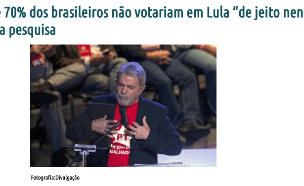 Ubiratã 24 Horas divulga pesquisa sobre a popularidade do Ex-Presidente Lula