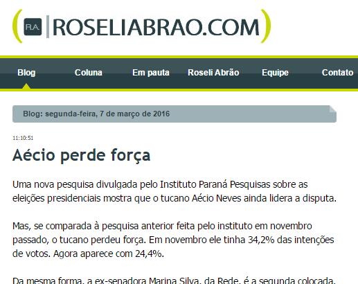 Roseli Abrão divulga pesquisa sobre um possível cenário eleitoral para Eleição Presidencial