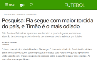 Palmeiras no Globo Esporte.com