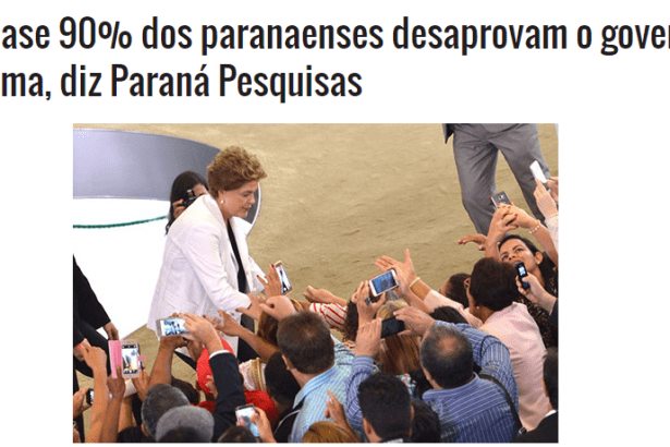 Muito Paraná divulga pesquisa sobre a popularidade da Presidente Dilma Rousseff