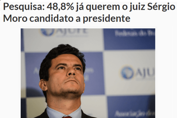 Blog Da Boca Maldita divulga pesquisa sobre o Juiz Sérgio Moro
