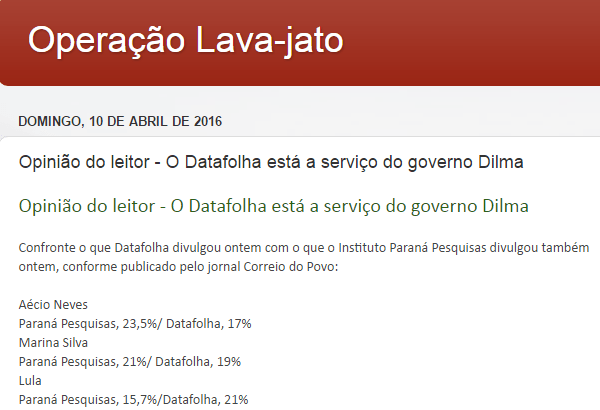 Blog Do Gerson Eguchi divulga pesquisa realizada em todo território Nacional sobre a disputa Eleitoral