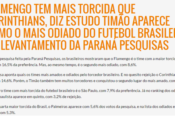 Rádio Ximango divulga pesquisa sobre os Times de Futebol, os mais amados e os mais odiados pelos torcedores