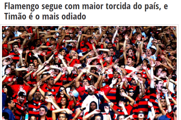 Portal Falando De Flamengo divulga pesquisa sobre os Times de Futebol, os mais amados e os mais odiados pelos torcedores