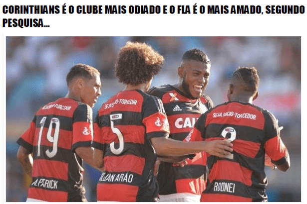 Blog Sardinha In Naldo divulga pesquisa sobre os Times de Futebol, os mais amados e os mais odiados pelos torcedores
