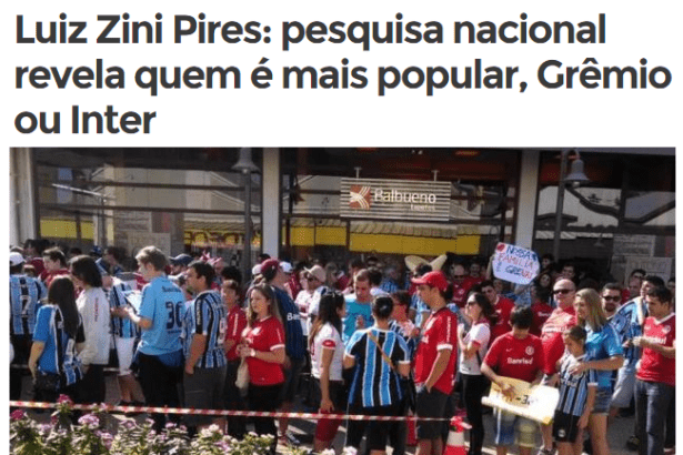 Jornal Zero Hora divulga entrevista com o Diretor da Paraná Pesquisas sobre os Times de Futebol