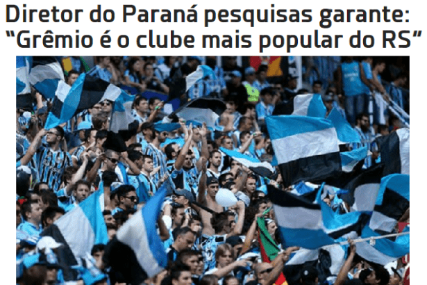 Grêmio Avalanche divulga entrevista com o Diretor da Paraná Pesquisas sobre os Times de Futebol