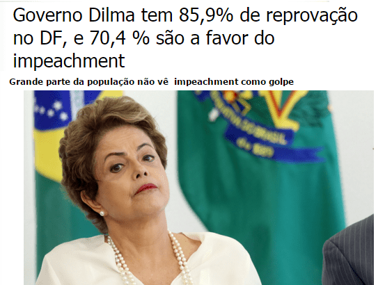 Blog Resenha Geral divulga pesquisa sobre a popularidade da Presidente Dilma Rousseff no Distrito Federal