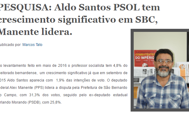 Portal ABC Da Luta divulga pesquisa sobre a disputa Eleitoral no Município de São Bernardo do Campo
