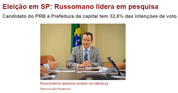 Rádio Band News divulga pesquisa sobre a disputa Eleitoral no Município de São Paulo