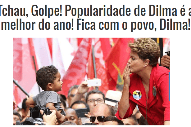 Blog O Brasil.Online divulga pesquisa realizada em São Paulo sobre a popularidade da Presidente Dilma Rousseff