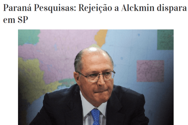 Blog Gláucia Lima divulga pesquisa sobre a popularidade do Governador de São Paulo, Geraldo Alckmin
