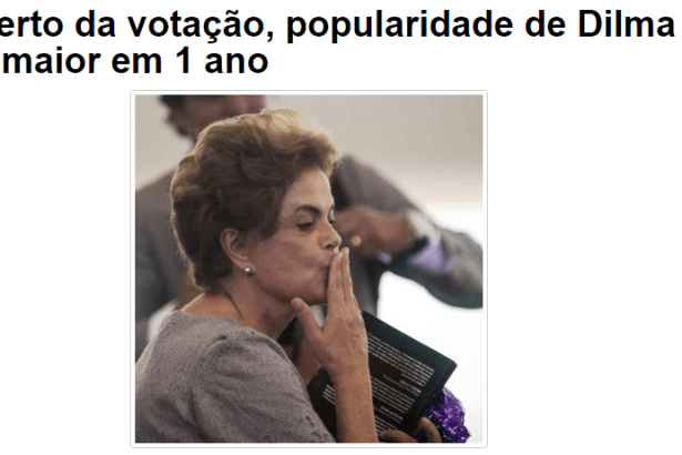 Uey Notícias, divulga pesquisa realizada em São Paulo sobre a popularidade da Presidente Dilma Rousseff