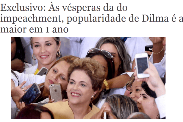 O Financista divulga pesquisa realizada em São Paulo sobre a popularidade da Presidente Dilma Rousseff