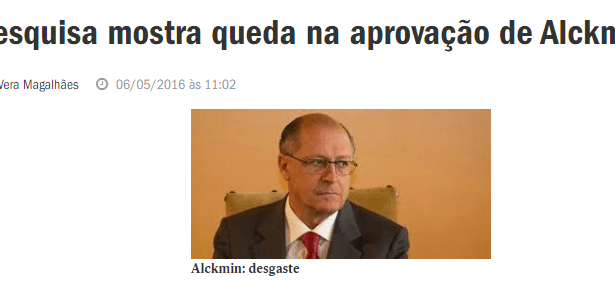 Veja.Com - Vera Magalhães, divulga pesquisa sobre a popularidade do Governador Geraldo Alckmin